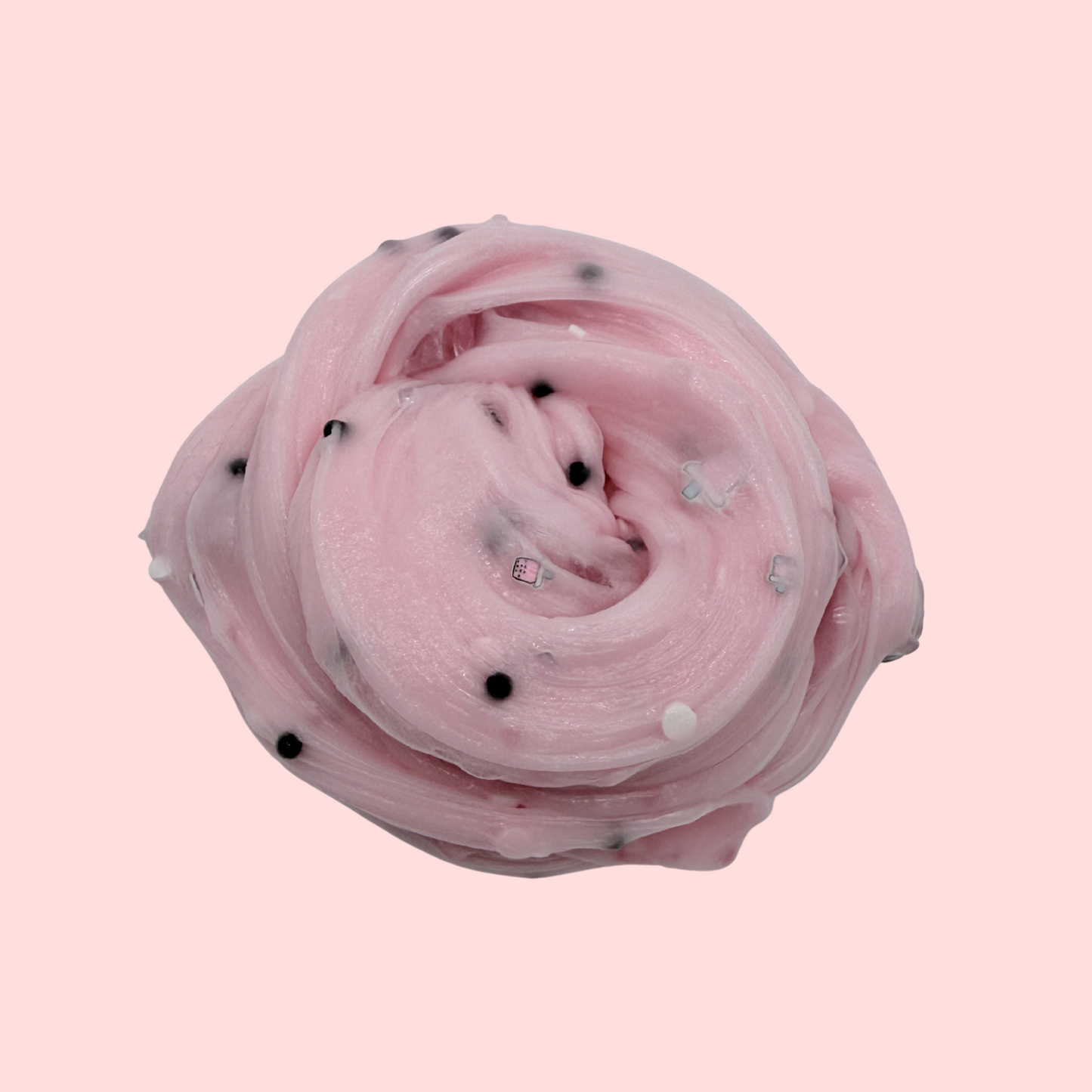 Raspberry Boba Milk Slime – Glossy Clear DIY Slime with Jelly Cubes, Raspberry Charms & Milk Tea Cup