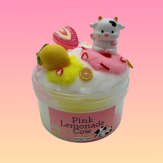 Pink Lemonade Cow Cloud Slime
