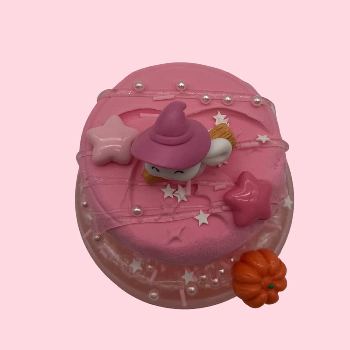 Bunnylicious Halloween – Pink Shimmer Clear DIY Clay Slime, Strawberry Scent