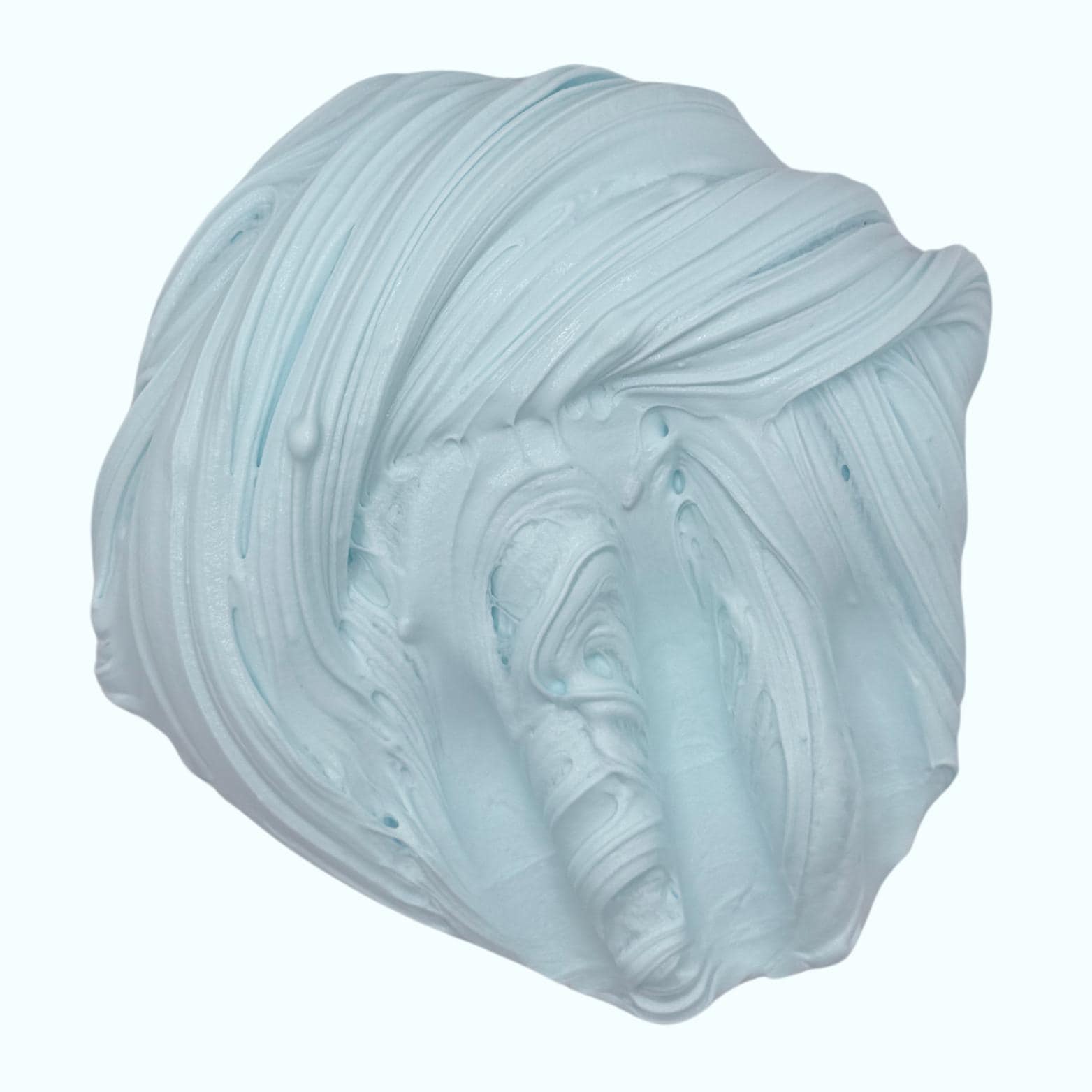 Blue slime swirled on a white background