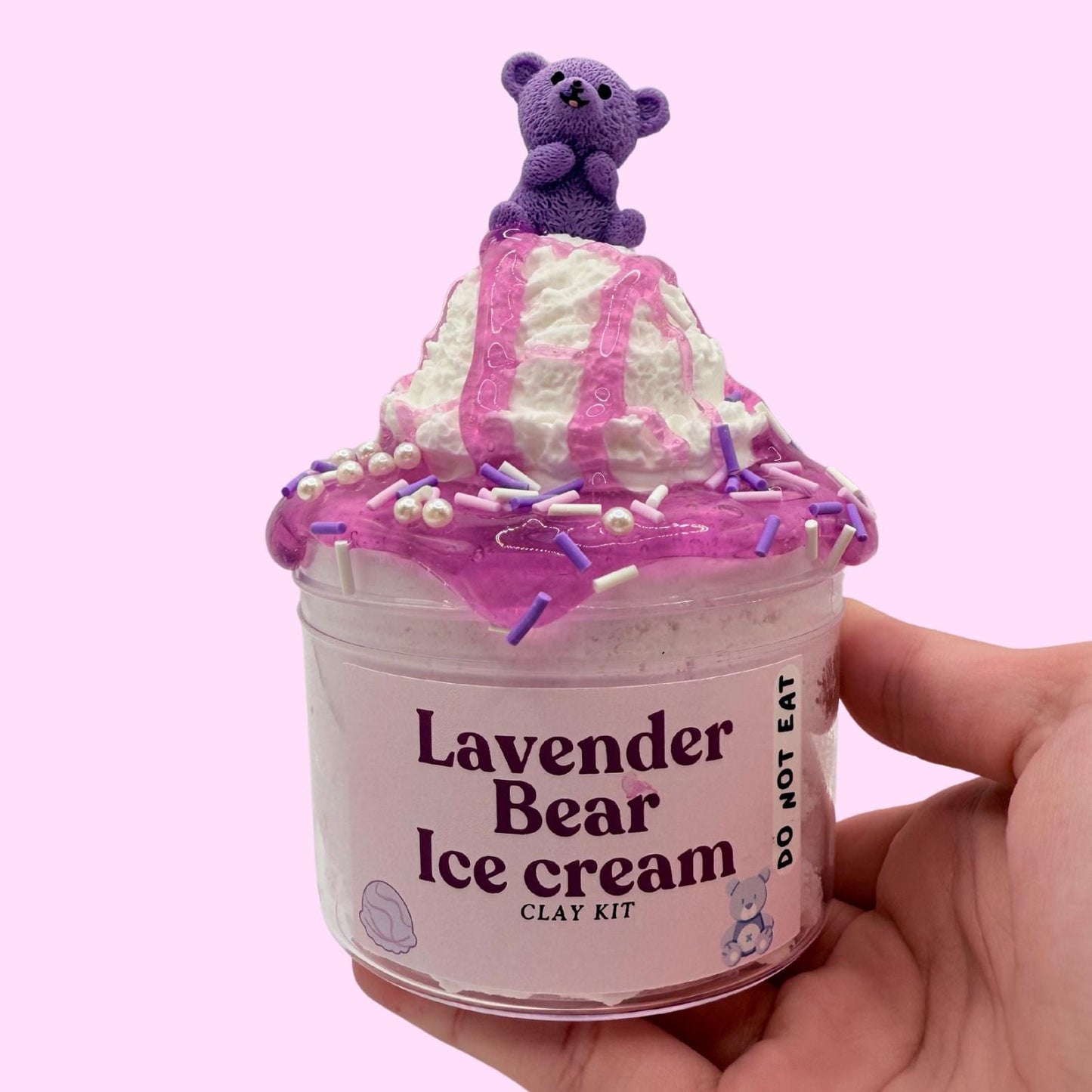 Lavender Bear Ice Cream Cloud Slime
