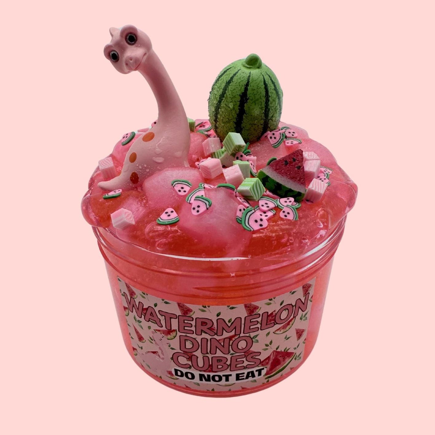 Watermelon Dino Cubes Slime